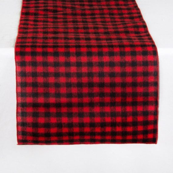 Fabric Table Runners |   72" Reversible Plaid Table Runner: Red & Black Fabric Table Runners Black,Red