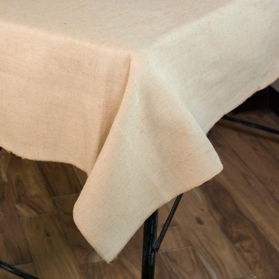 Fabric Tablecovers |   Natural Jute Cotton Table Topper (49" X 49") Fabric Tablecovers Beige,Natural