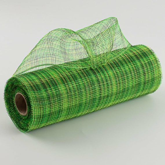 Poly Deco Mesh |   10" Multi Stripe Mesh: Moss, Lime, Apple Deco Mesh Moss Green,Lime Green,Apple