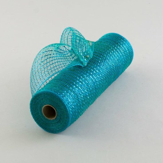 Poly Deco Mesh |   10" Poly Mesh Roll: Metallic Peacock Deco Mesh Poly Deco Mesh