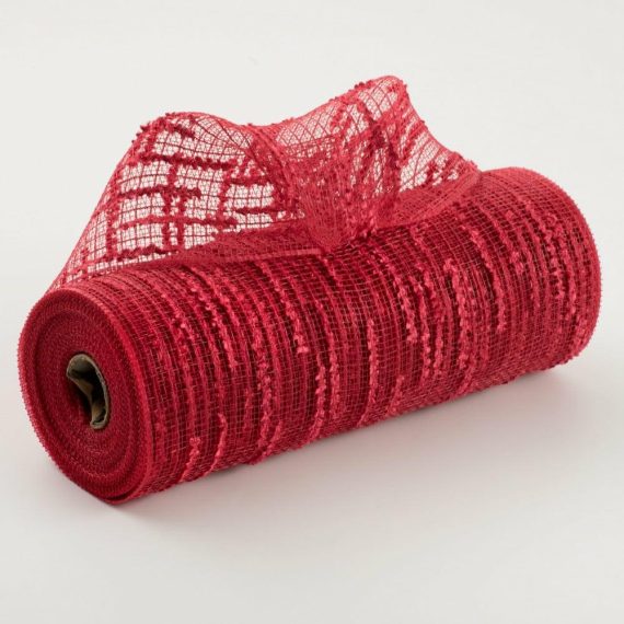 Poly Deco Mesh |   10" Random Double Drift Mesh: Red Deco Mesh Poly Deco Mesh