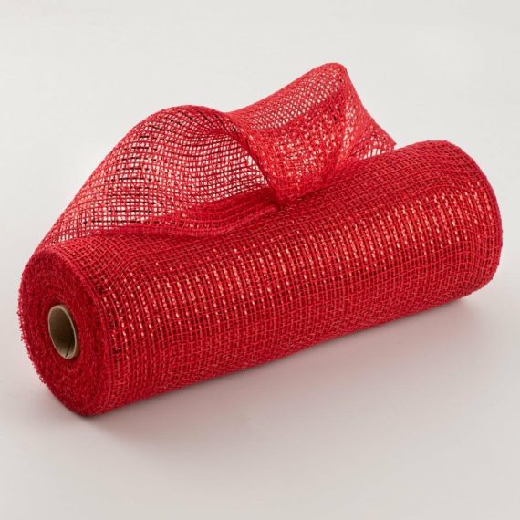 Fabric Mesh |   10" Fabric Mesh: Metallic Red Deco Mesh Fabric Mesh